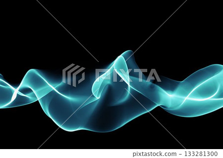 Abstract turquoise glowing black background 133281300