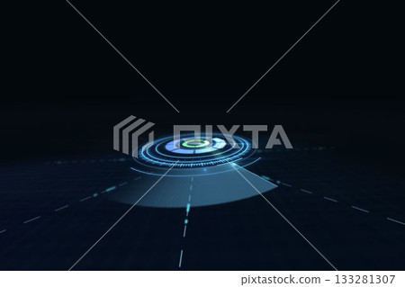 Interface of blue volume dial 133281307