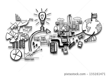 Black white business graphic 133281471