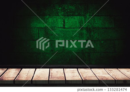 Close-up hardwood floor against green wall Close-up hardwood floor against green wall 133281474