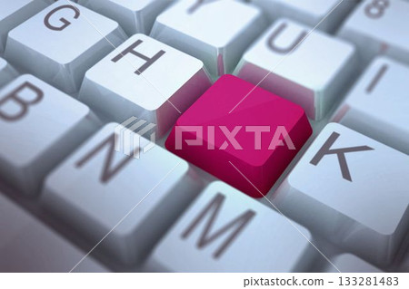Digitally generated Pink key on keyboard Digitally generated Pink key on keyboard 133281483