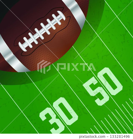 Image of rugby ball over green background Image of rugby ball over green background 133281496