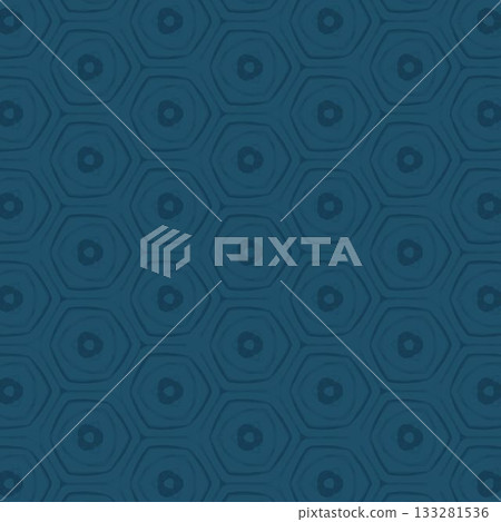 Showing repeating flat design grid pattern featuring nested teal hexagons with central circles Showing repeating flat design grid pattern featuring nested teal hexagons with central circles 133281536