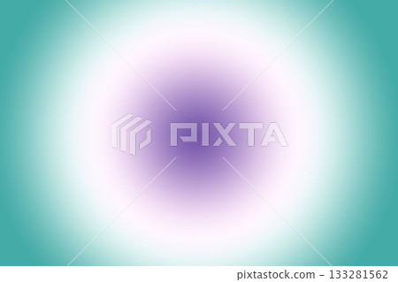 Abstract radial gradient is filling view, shifting from teal edge via white halo into purple core 133281562