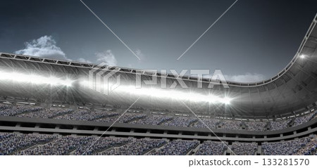 Image of stadium with lights over sky Image of stadium with lights over sky 133281570