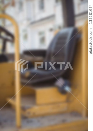 Close up yellow bulldozer Close up yellow bulldozer 133281654