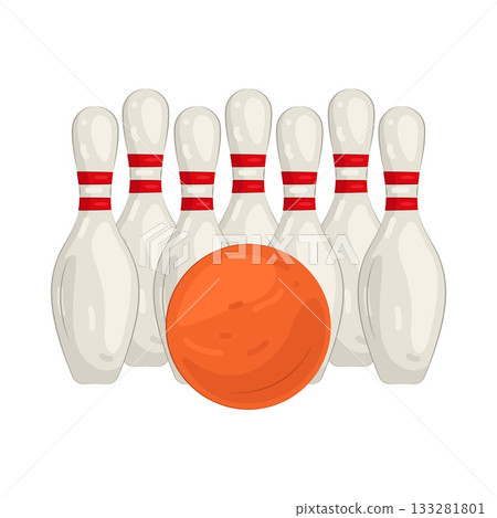 Illustration of bowling 133281801