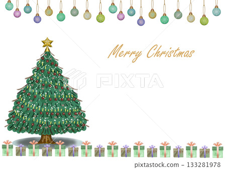 Christmas simple decorative frame 133281978