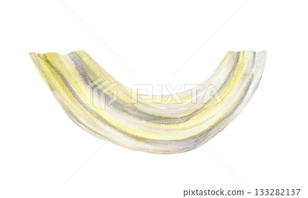 Fabric drapery, lambrequin watercolor hand drawn. White yellow, beige hanging, semicircular, round drapery for window decoration, soft lightweight clear material Isolated from background illustration Fabric drapery, lambrequin watercolor hand drawn. White yellow, beige hanging, semicircular, round drapery for window decoration, soft lightweight clear material Isolated from background illustration 133282137