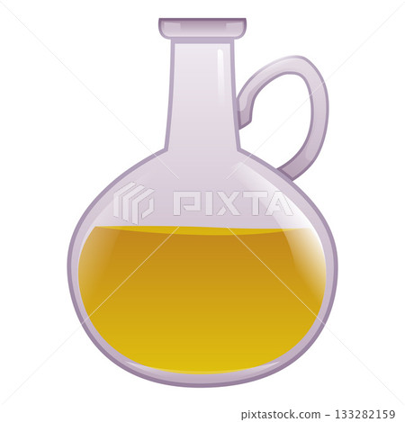 Glass round jug with handle and olive oil, organic product. Glass round jug with handle and olive oil, organic product. 133282159