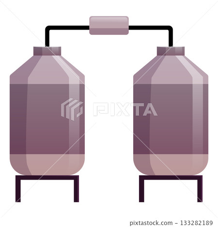 Olive oil production tanks, metal containers for blending, processing, and storage. 133282189