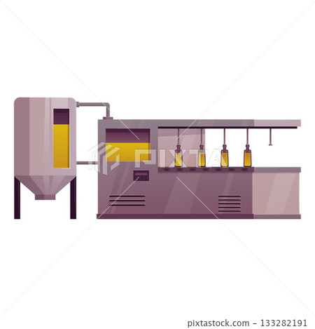 Olive oil production modern automated facility line, oil virgin extraction bottling and packaging pouring process vector Olive oil production modern automated facility line, oil virgin extraction bottling and packaging pouring process vector 133282191
