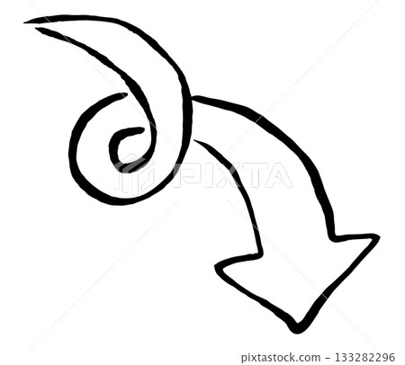 Hand-drawn arrows. Grunge, doodle, brush-style arrows. Vector icons. Various cursors. 133282296