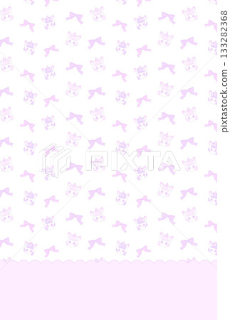 A postcard with a cute cherry blossom-colored ribbon and a horse A postcard with a cute cherry blossom-colored ribbon and a horse 133282368