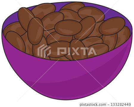 Purple Bowl of Chocolate Candies 133282449