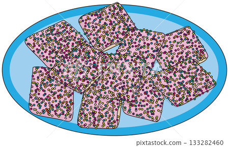 Fairy Bread Biscuits on Plate Fairy Bread Biscuits on Plate 133282460