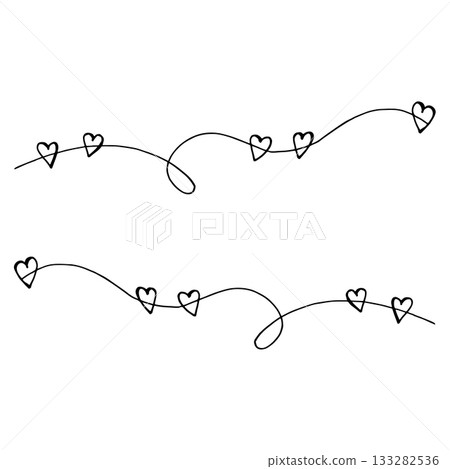 Hand-drawn vector heart dividers in simple line art style. Cute decorative borders for Valentine s Day cards, wedding designs, planners, scrapbooking, invitations and romantic creative projects. Hand-drawn vector heart dividers in simple line art style. Cute decorative borders for Valentine s Day cards, wedding designs, planners, scrapbooking, invitations and romantic creative projects. 133282536