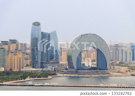 Baku, Azerbaijan. Crescent Hotel and a neighboring skyscraper in Baku. Baku, Azerbaijan. Crescent Hotel and a neighboring skyscraper in Baku. 133282762