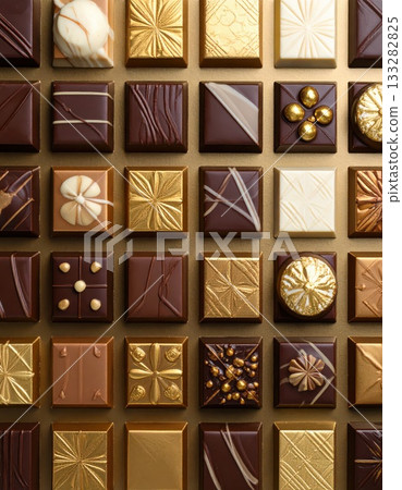 《AI圖像》擺放整齊的高級巧克力 133282825