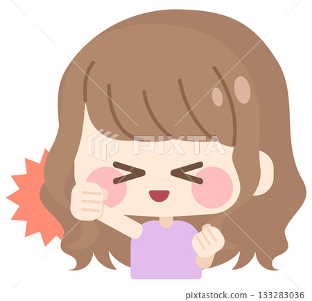 頭髮蓬鬆的女孩(支持) 頭髮蓬鬆的女孩(支持) 133283036