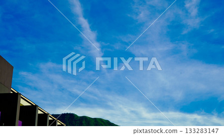 beautiful view of tropical rainforest shrouded in mist 133283147