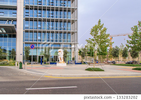 Baku. Azerbaijan. Joseph Klibansky's "The Thinker" depicts the contemplation of modern man in the age of digital technology. 133283202