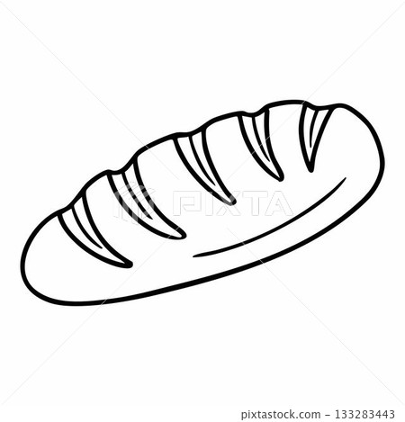 Cute cartoon french bread line art outline drawing for coloring book Cute cartoon french bread line art outline drawing for coloring book 133283443