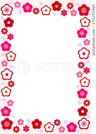 Plum blossom frame, white space, postcard size Plum blossom frame, white space, postcard size 133283460