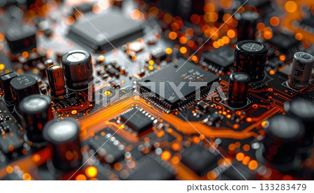 人工智慧圖像:電子電路板特寫 人工智慧圖像:電子電路板特寫 133283479