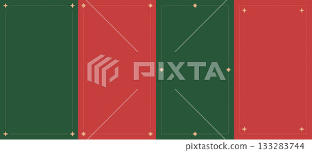 Vintage Christmas frames set. Red and green holiday borders with golden stars and ribbon. Rectangle elegant Christmas frames with empty textbox. Minimalist invitation background. Vector illustration Vintage Christmas frames set. Red and green holiday borders with golden stars and ribbon. Rectangle elegant Christmas frames with empty textbox. Minimalist invitation background. Vector illustration 133283744