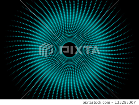 Blue neon spiral circular dotted lines abstract tech background 133285307