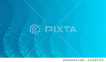 Bright blue minimal wavy dotted lines abstract background 133285318