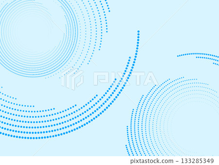 Bright blue circular spiral dotted lines abstract futuristic tech background 133285349
