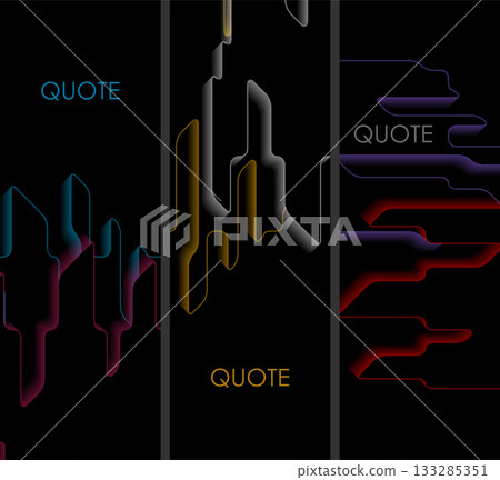 Multicolored dark abstract geometric tech vertical banners 133285351