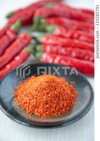 Chili peppers and chili peppers on a plate Chili peppers and chili peppers on a plate 133285791