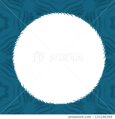Image of white circle with copy space over pattern on blue background Image of white circle with copy space over pattern on blue background 133286368