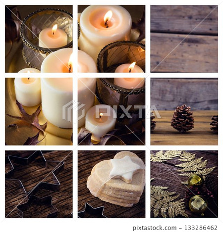 Christmas decoration and candle 133286462