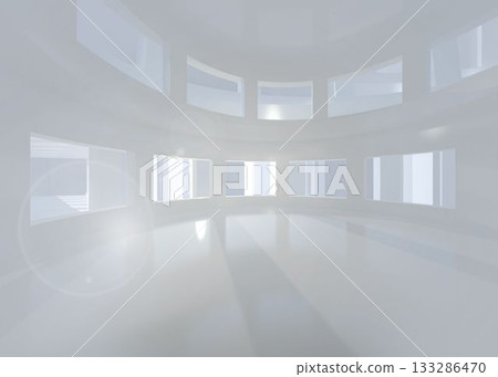 Bright white room with windows Bright white room with windows 133286470