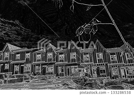 Nice residence with a black and white filter Nice residence with a black and white filter 133286538