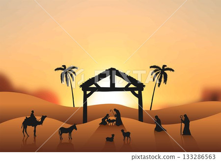 Illustration of nativity scene Illustration of nativity scene 133286563