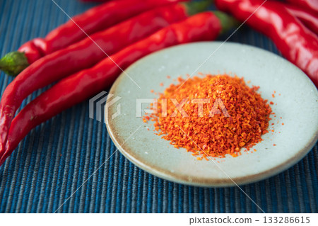Chili peppers and chili peppers on a plate Chili peppers and chili peppers on a plate 133286615