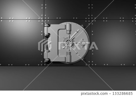 Digitally generated grey metallic safe Digitally generated grey metallic safe 133286685