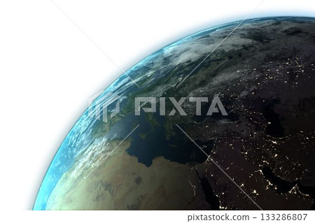 Composite image of planet Earth against white background 133286807