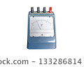 Front view of an analog voltmeter 133286814