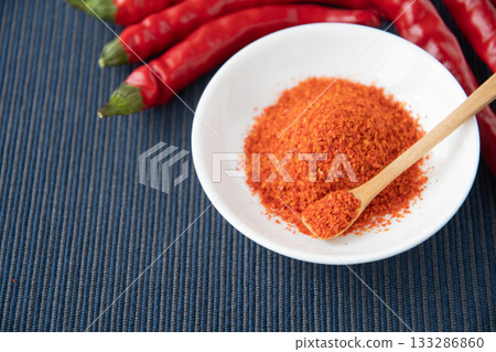 Chili peppers and chili peppers on a plate Chili peppers and chili peppers on a plate 133286860