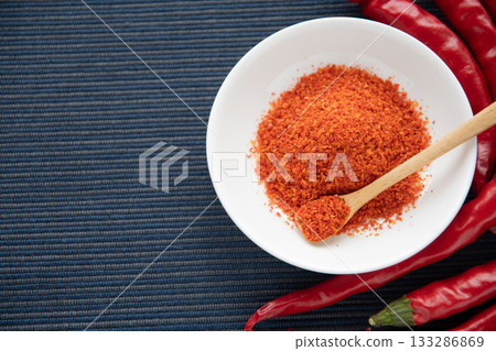 Chili peppers and chili peppers on a plate Chili peppers and chili peppers on a plate 133286869