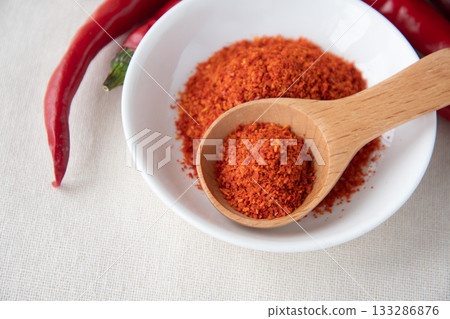Chili peppers and chili peppers on a plate Chili peppers and chili peppers on a plate 133286876