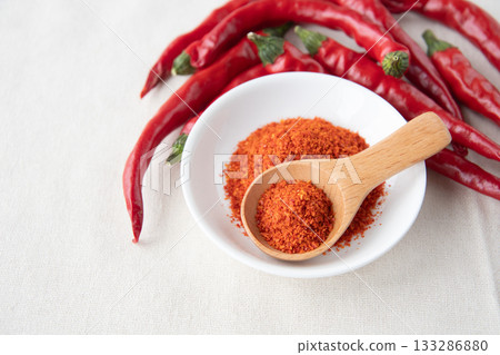Chili peppers and chili peppers on a plate Chili peppers and chili peppers on a plate 133286880