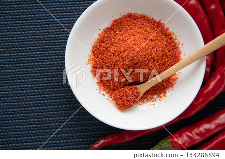 Chili peppers and chili peppers on a plate Chili peppers and chili peppers on a plate 133286894