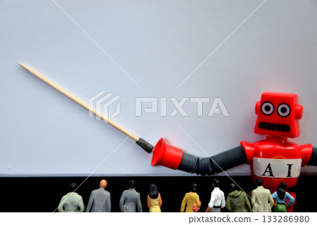 Image of an AI robot lecturing with a pointer Image of an AI robot lecturing with a pointer 133286980
